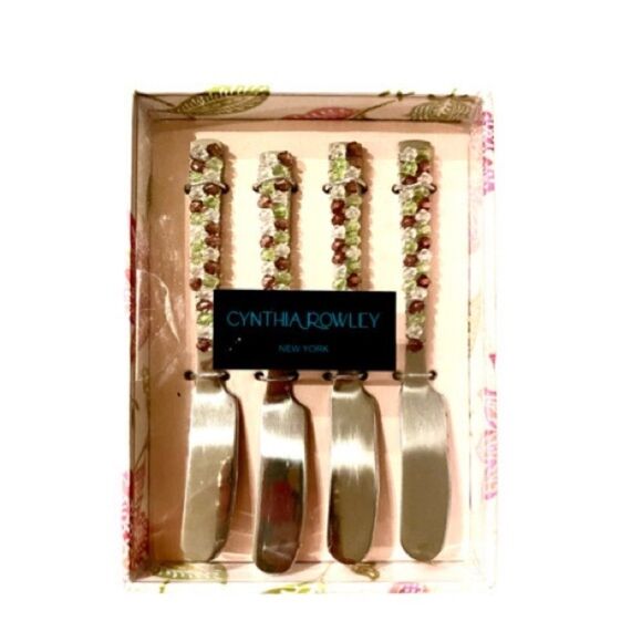 Cynthia Rowley Jeweled Spreader Set of of Four Handcrafted Tableware NWT - Picture 14 of 14